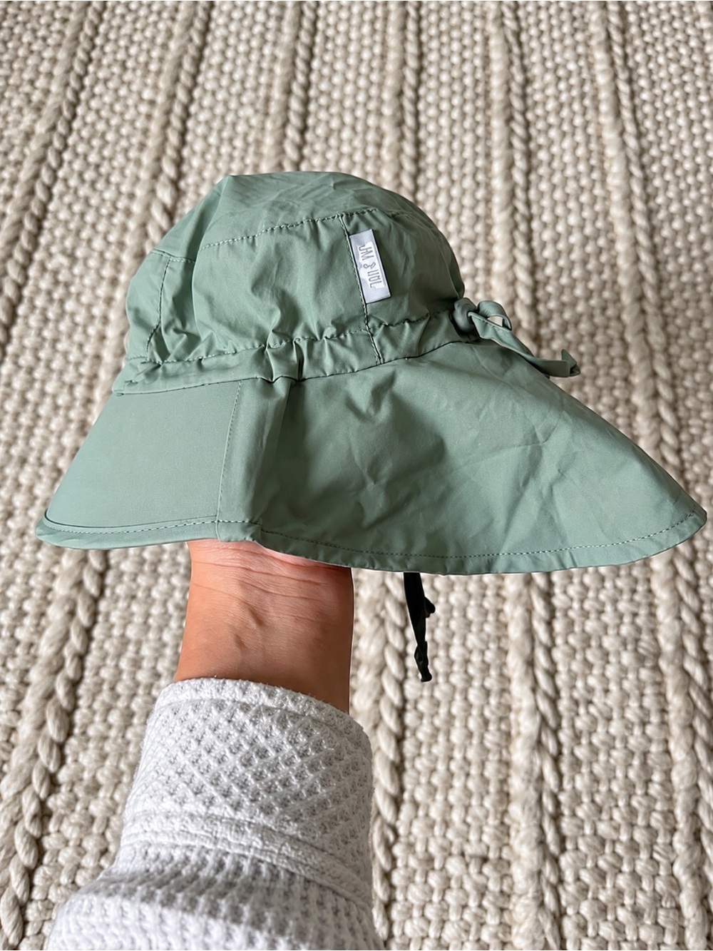 Childrens Wide-Brim Sun Hat - Sage Green